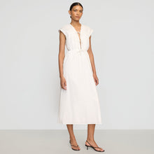 Shreya Tie-Front Organic Cotton Dress | Soft White