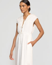 Vanessa | Shreya Tie-Front Organic Cotton Dress in Size Small