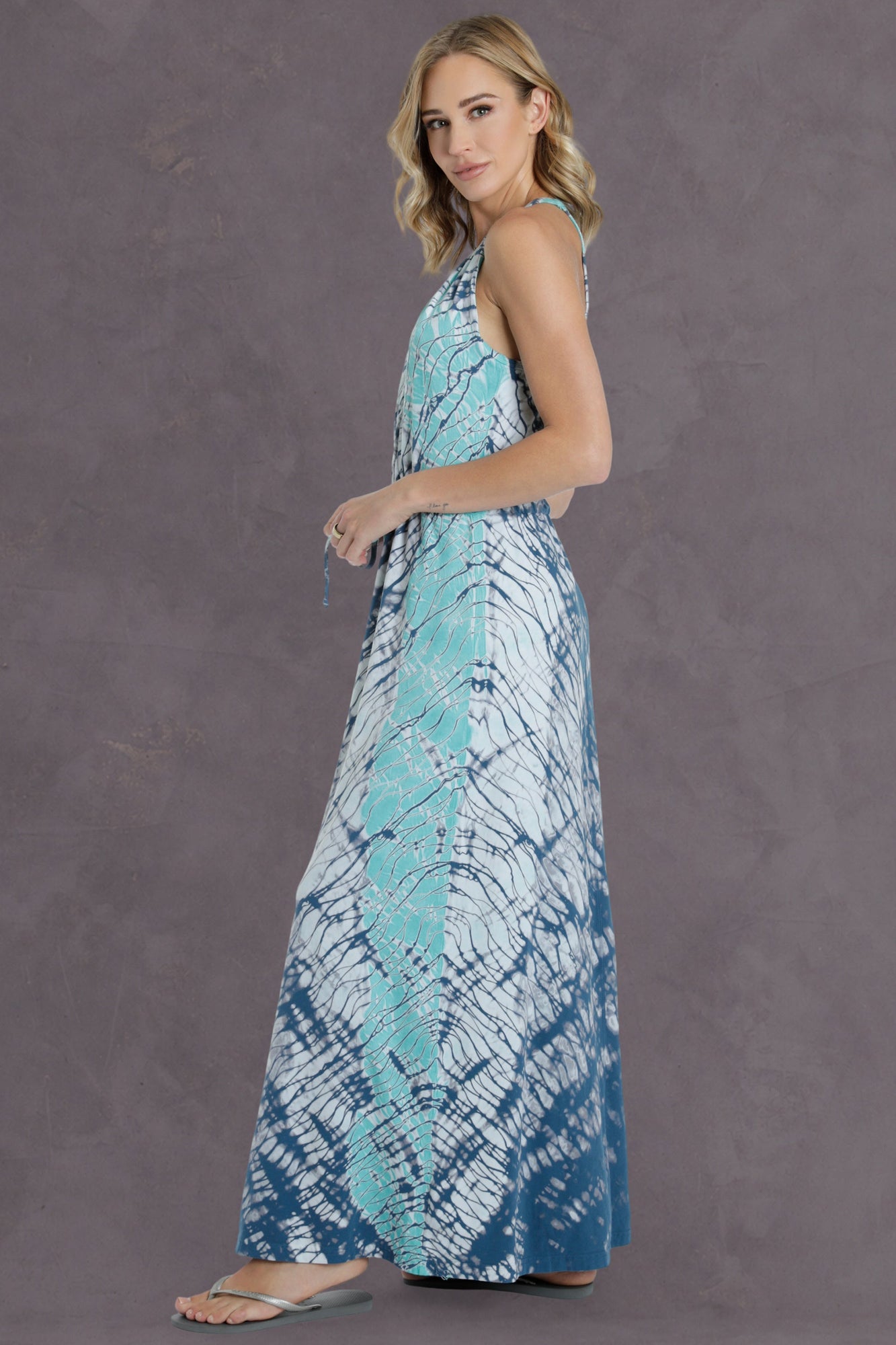 Women | Cross Front Maxi Dress | Diagonal Butterfly Wash 6