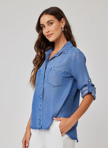 Split Back Button Down | Moonlit Haze Wash