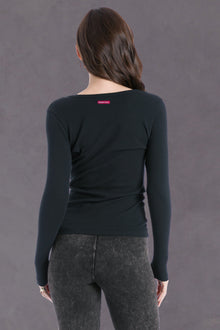 Women | Perfect Henley Tee | Black