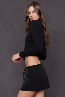 Women | Long Sleeve Crop Tee | Black