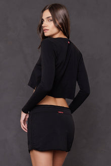 Women | Long Sleeve Crop Tee | Black