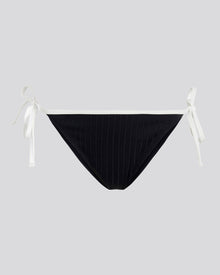 Iris Ribbed Bikini Bottom Noir / Optic White - Solid & Striped