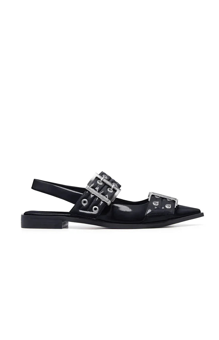 Therapy Matilda Patent Pointed Flats | Black