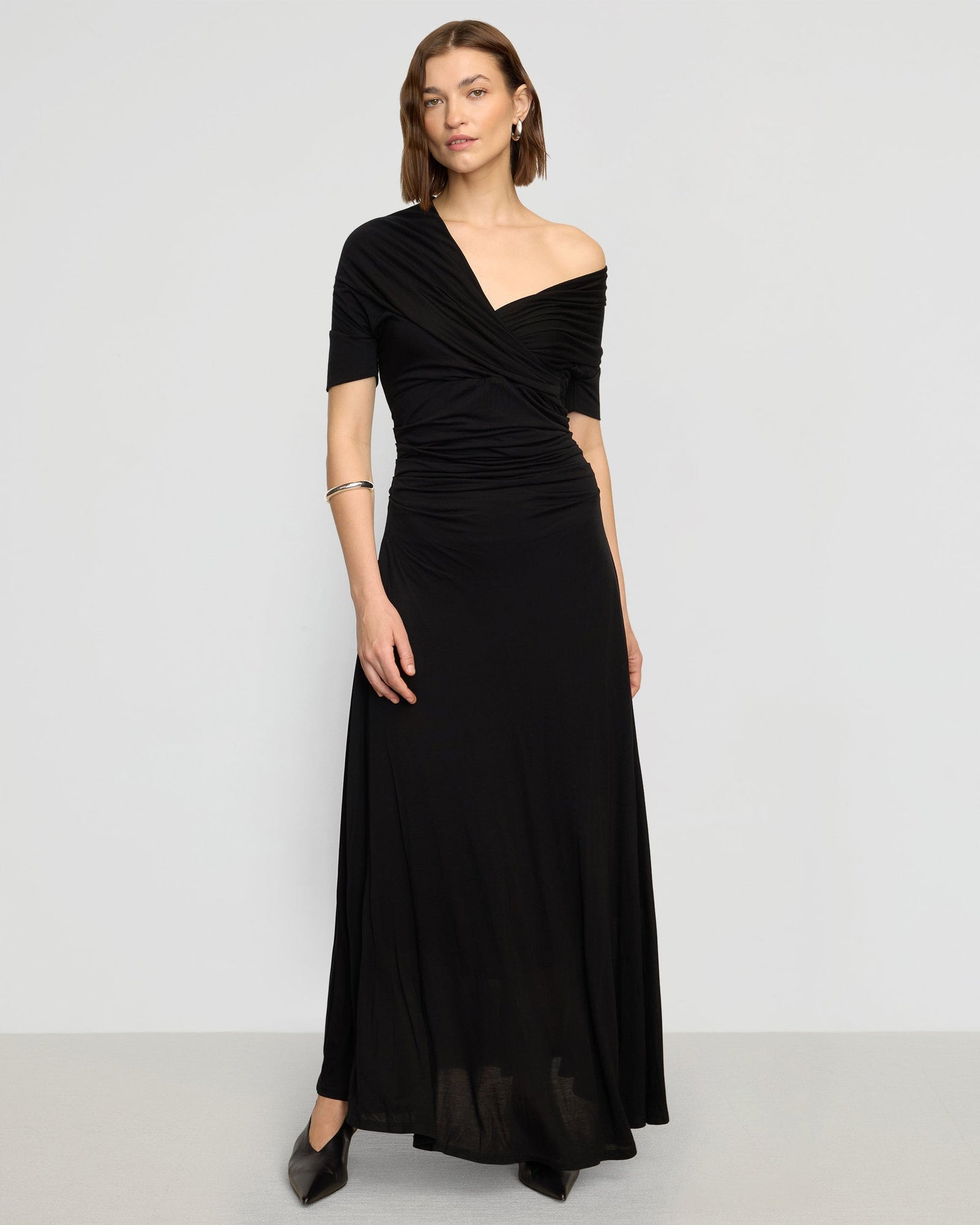 Helena | Thilda Ruched Off-Shoulder Dress in Size Small