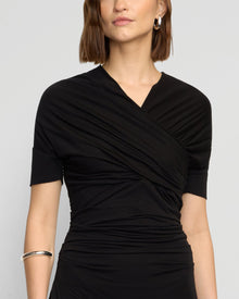 Helena | Thilda Ruched Off-Shoulder Dress in Size Small