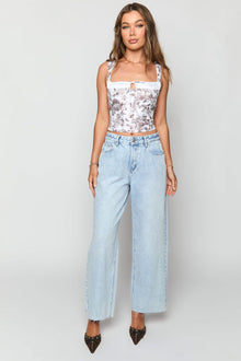 Till Forever Garden Print Top | Brown