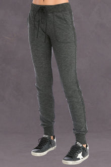 Women | Striated Racing Stripe Fitted Jogger | Black
