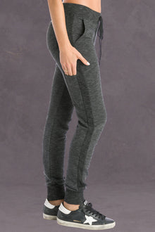 Women | Striated Racing Stripe Fitted Jogger | Black