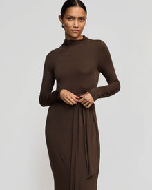 Charlotte | Vero Tie-Front Long-Sleeve Dress in Size Small