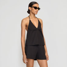Vesna Organic Cotton V-Neck Halter Top | Black