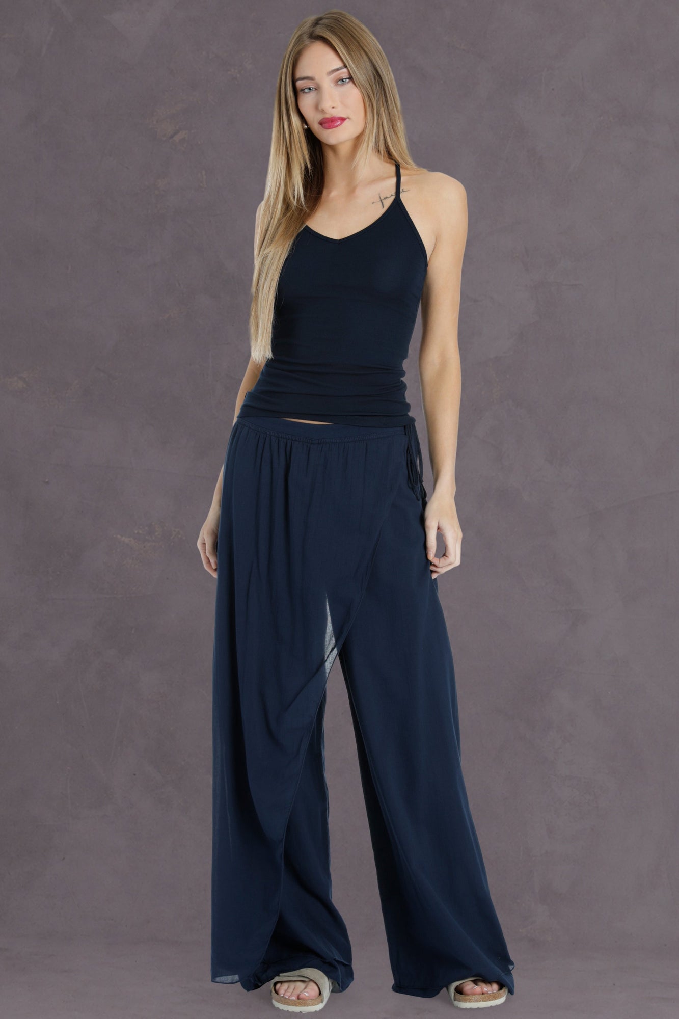 Women | Drift Wrap Voile Pant | Past Midnight