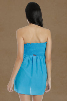 Women | Smocked Bandeau Flowy Long Top | Pacific