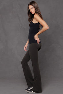 Women | Scoop Back Tank With Bra | Charcoal/Jet