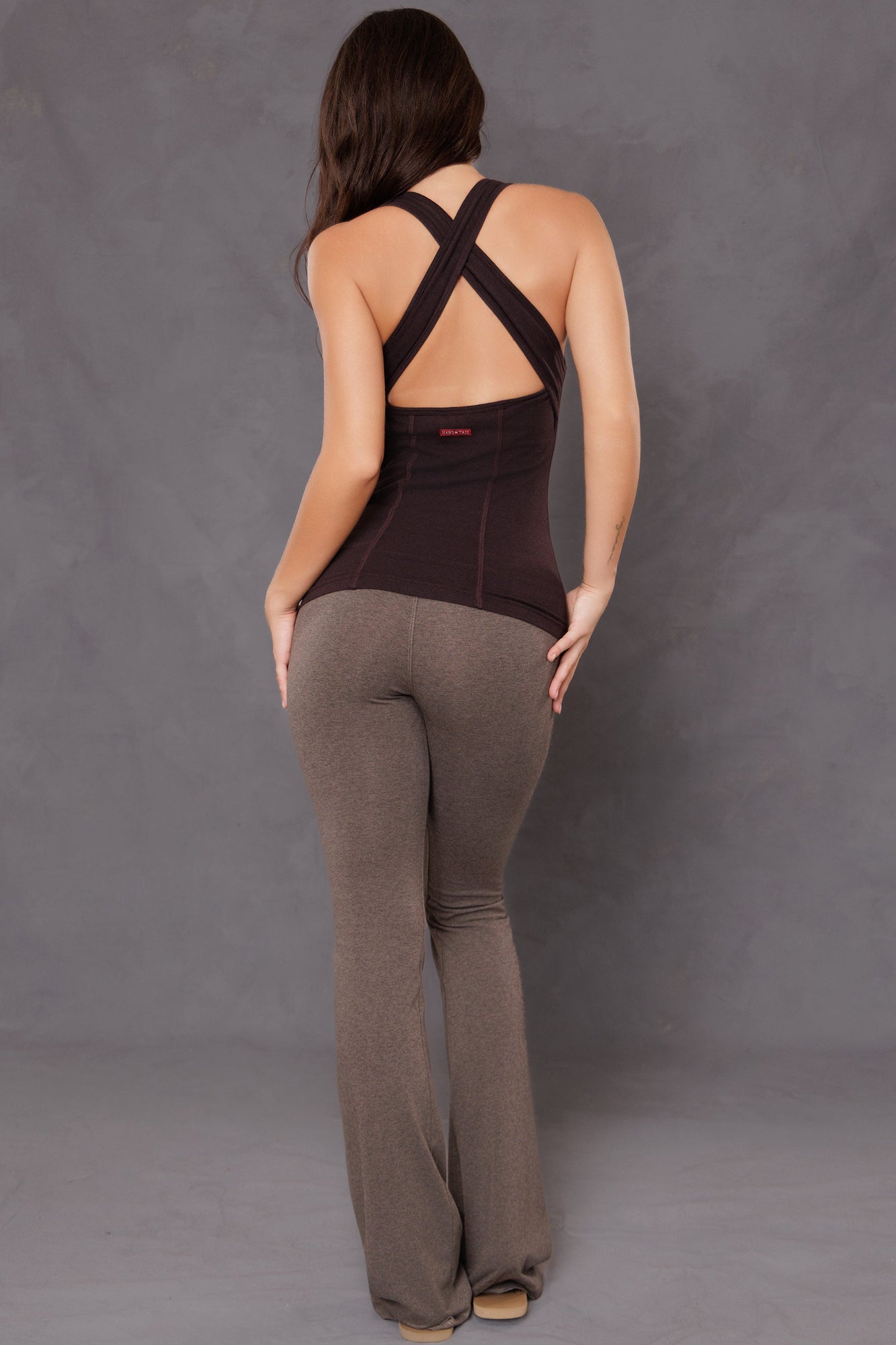 Women | Flat Waist Wide Flare Pant | Charcoal/Woodsmoke