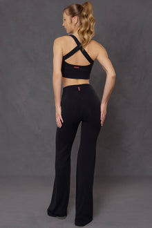 Women | High Rise Wide Flare Pant | Charcoal/Jet