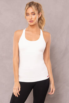 Women | Mesh Inset Racer Tank | White