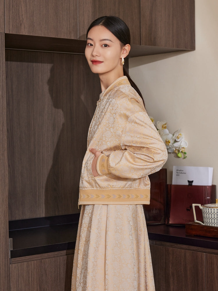 Song Brocade Silk Jacket | Golden