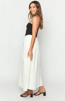 Wakerley Contrast Strapless Maxi Dress | Black