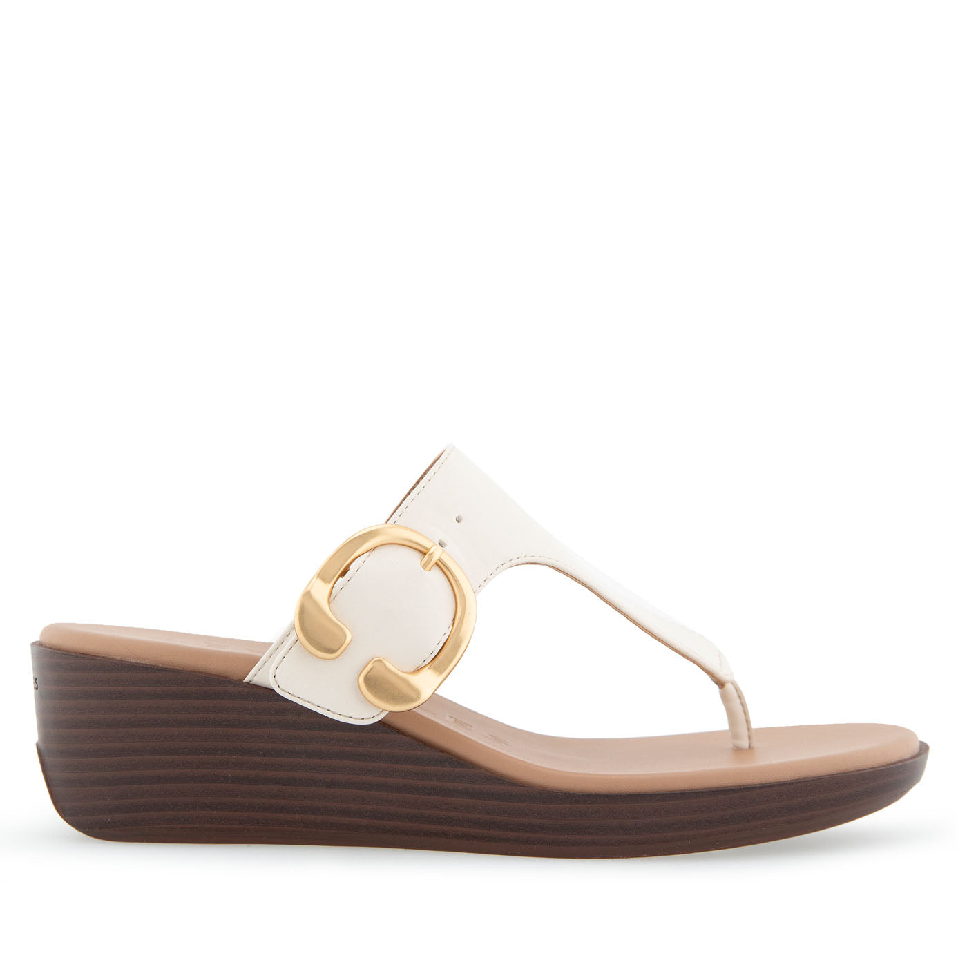 Izola Sandal Wedge | Eggnog Faux Calf