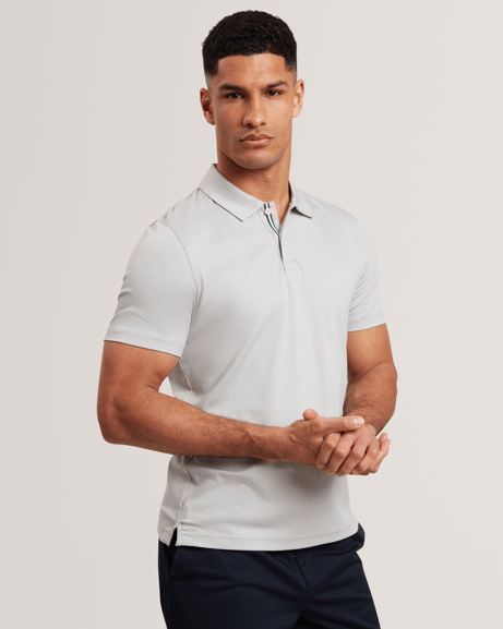 Men | Zeiter Short Sleeve Slim Soft Touch Polo | Light Pastel Grey