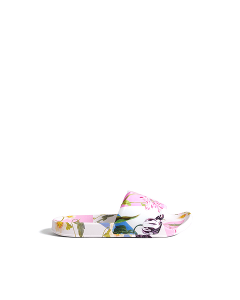 Men | Printed Satin Slider | White Multi