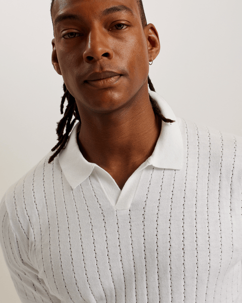 Men | Short Sleeve Regular Open Collar Po | White Multi (V2)