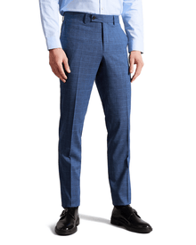 Men | Check Suit Trousers | Navy