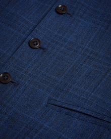 Men | Check Waistcoat | Navy