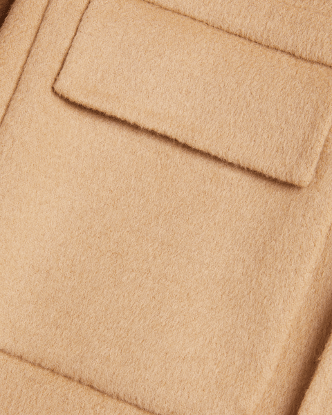 Men | Long Sleeve Splittable Wool Shirt | Pale Brown