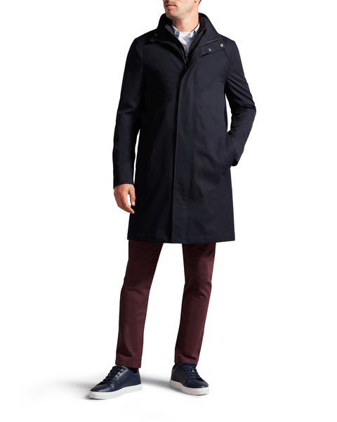 Men | Nylon Funnel Neck Coat | Navy