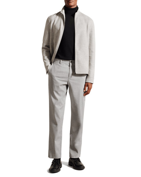 Men | Slim Fit Herringbone Trou | Light Pastel Grey