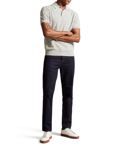 Men | Short Sleeve Nep Polo With Cable De | White Gold