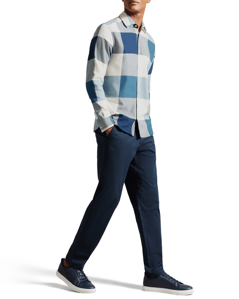 Men | Long Sleeve Large Scale Check Shir | Blue Red White