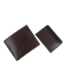 Men | Etched Leather Wallet And | Black
