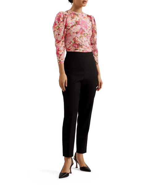 Women | Gathered Shoulder Mesh To | Medium Pink