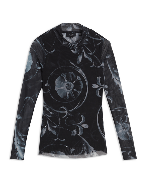Women | High Neck Mesh Top | Black (V2)