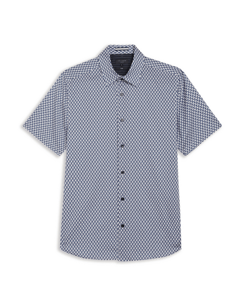 Men | Lacesho Short Sleeve Geo Printed Shirt | Navy