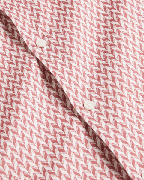 Men | Lacesho Short Sleeve Geo Printed Shirt | Mid Pink
