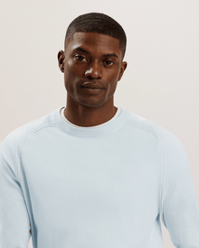 Men | Long Sleeve Regular Silk Blend Cre | Light Blue