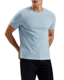 Men | Curlys Short Sleeve Reg Textured T Shirt | Light Blue