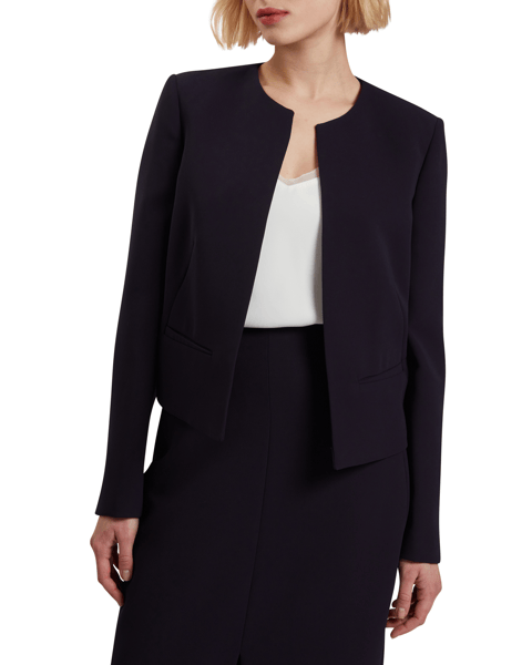 Women | Manabjl Crop Tailored Jacket | Dark Blue