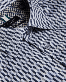 Men | Frestin Long Sleeve Retro Stripe Geo Sh | Navy