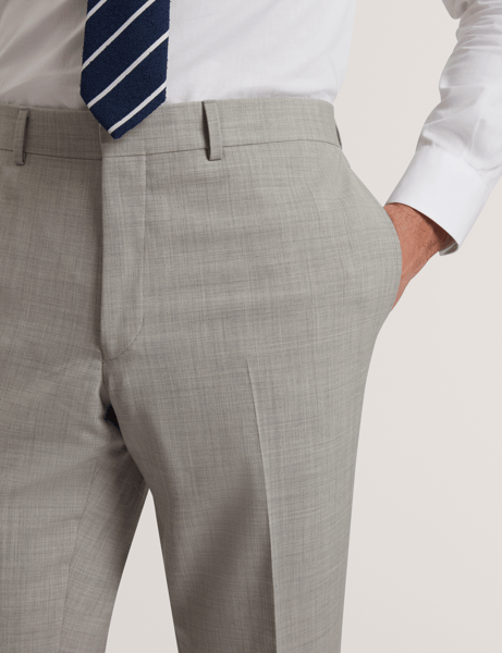 Men | Classic Wool Suit Trouser | Light Pastel Grey (V2)