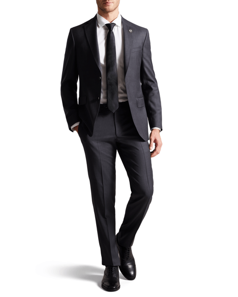Men | Classic Wool Suit Jacket | Charcoal