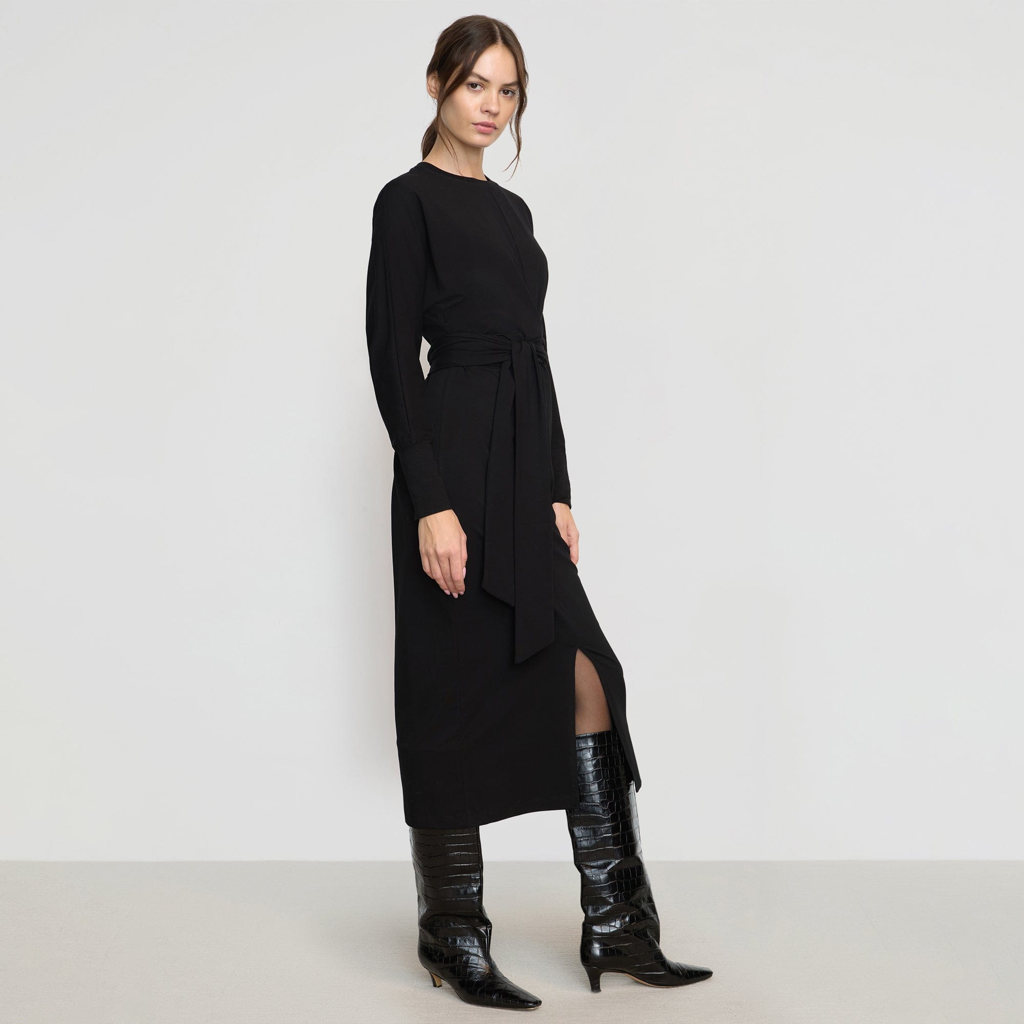 Wei Tie-Front Organic Cotton Dress | Black