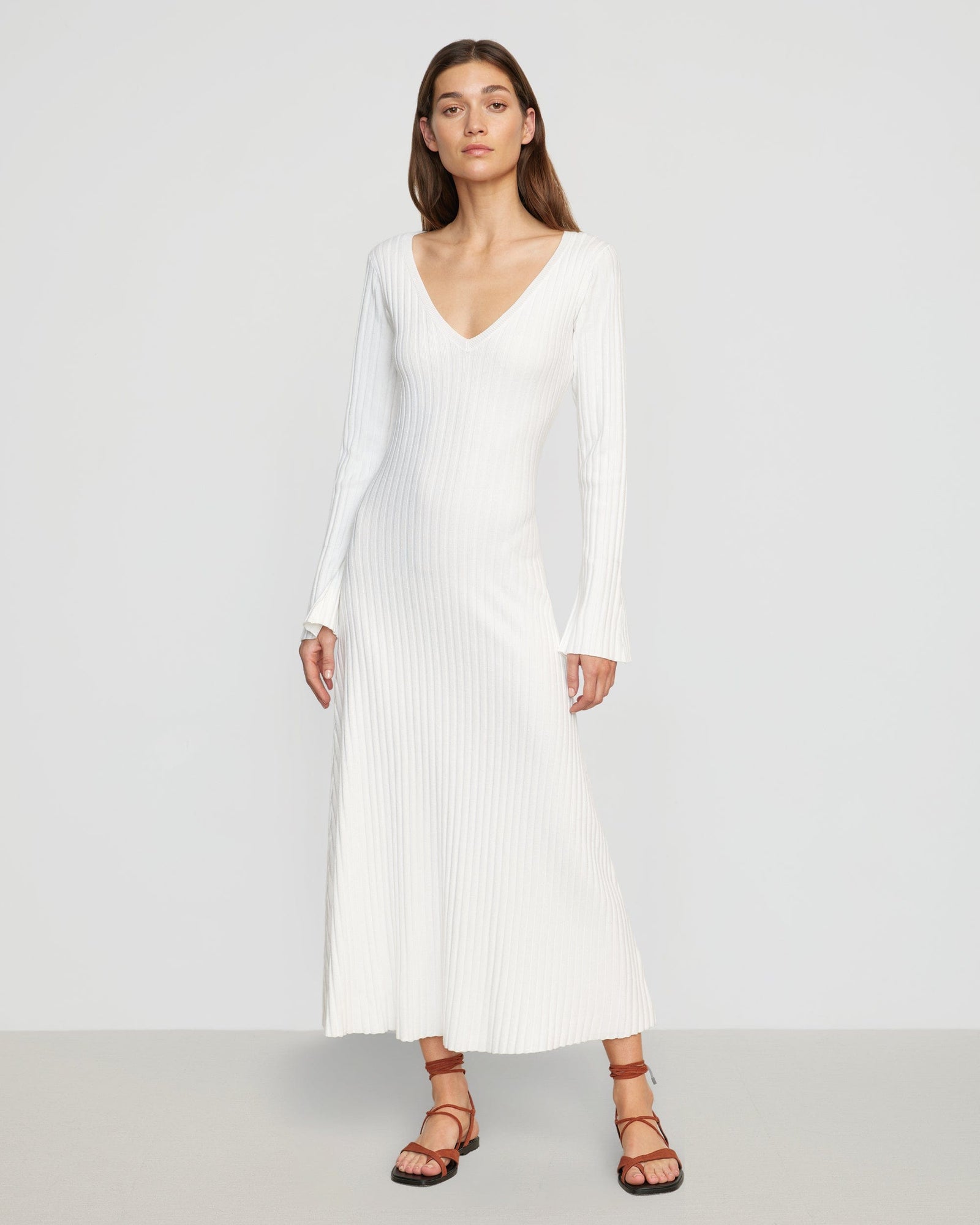 Renee | Wesley Ribbed V-Neck Sweater Dress in Size Small