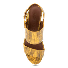 Camera Sandal Platform | Marigold Snake Print Leather
