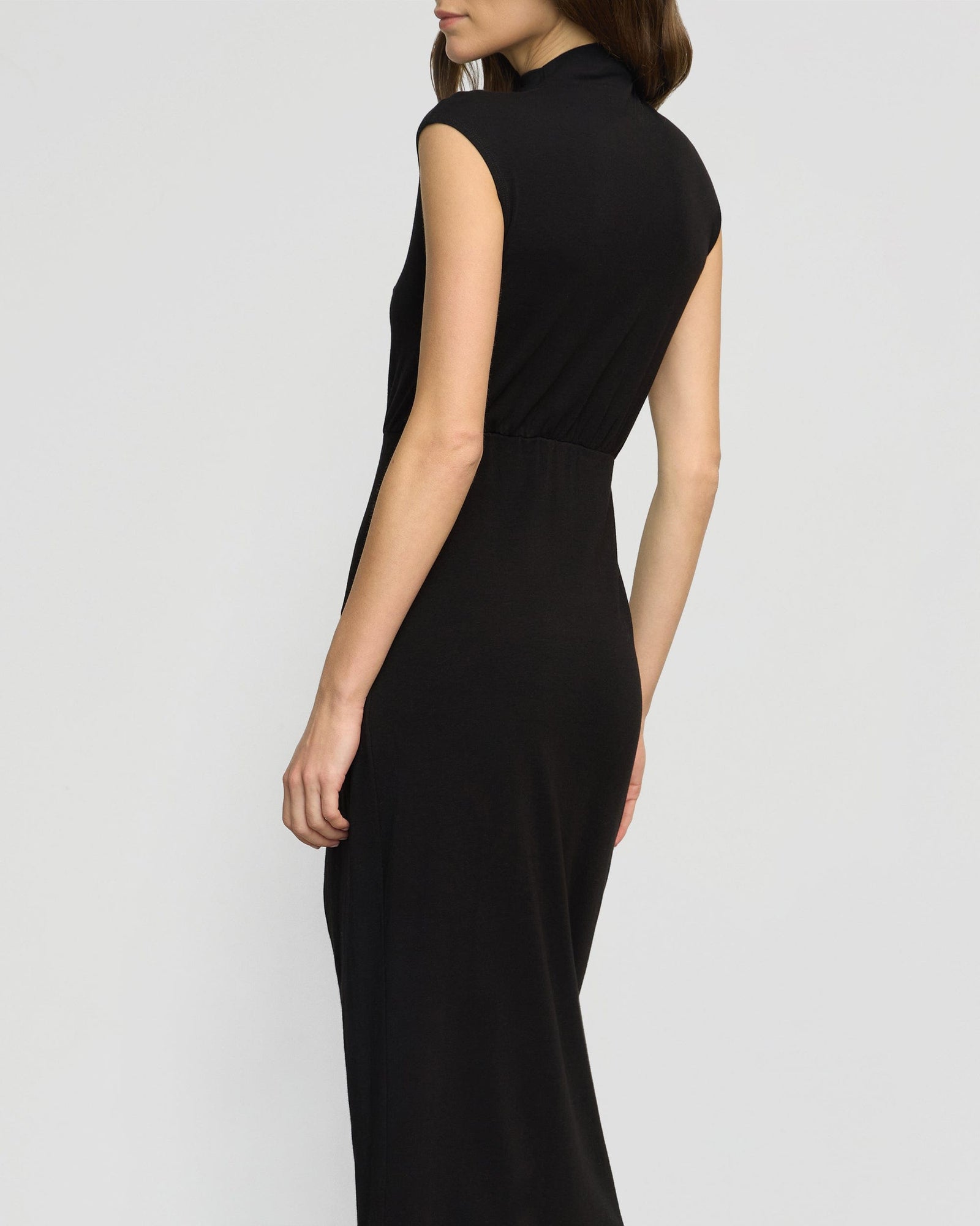 Renee | Yimei Mock-Neck Side-Slit Dress in Size Small